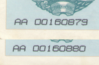 Банкноты с номерами, как даты рождения.